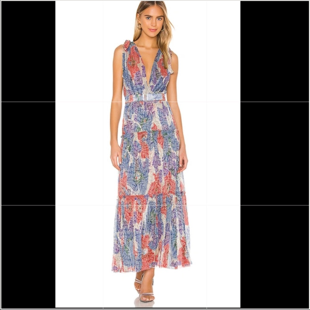 Sabina Musayev Helena dress in blue bloom
